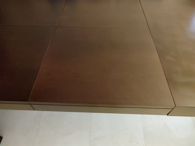 Mesa comedor con cristal + 6 sillas madera