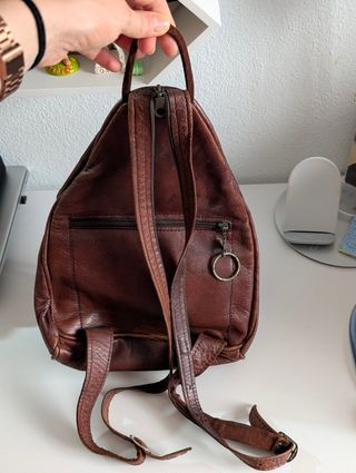 Mochila de piel de cuero original 