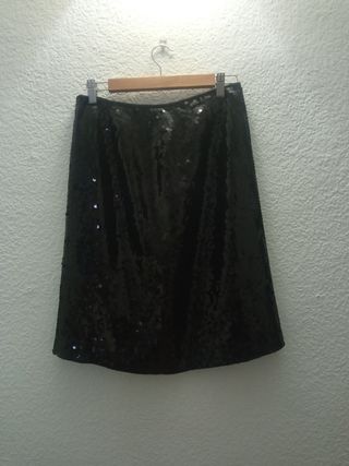 Falda negra lentejuelas