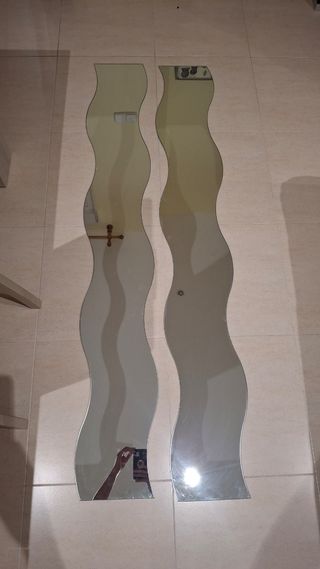 2 Espejos Ondulados Plata