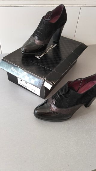 Zapatos Patricia Miller charol negro/marley, T 37.