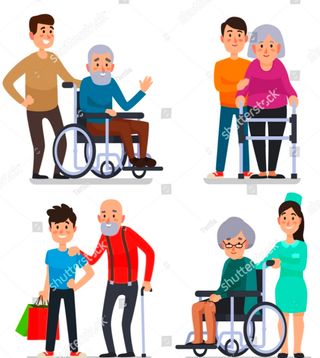 Cuidado de personas mayores y niños .