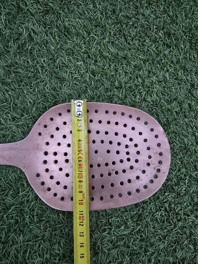 Cuchara espumadera cobre antigua