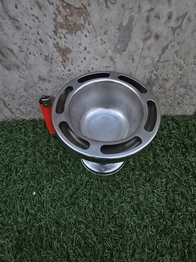 Cenicero acero inoxidable vintage