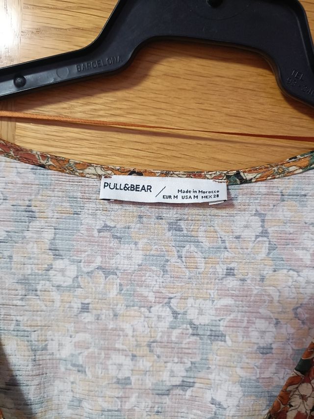 Vestido midi flores marrón-verde