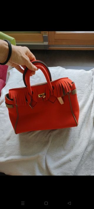 Borsa Leghila Arancione con Frange