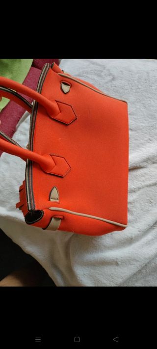 Borsa Leghila Arancione con Frange