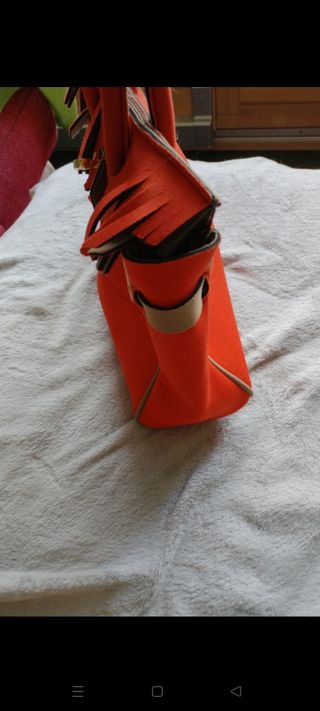 Borsa Leghila Arancione con Frange