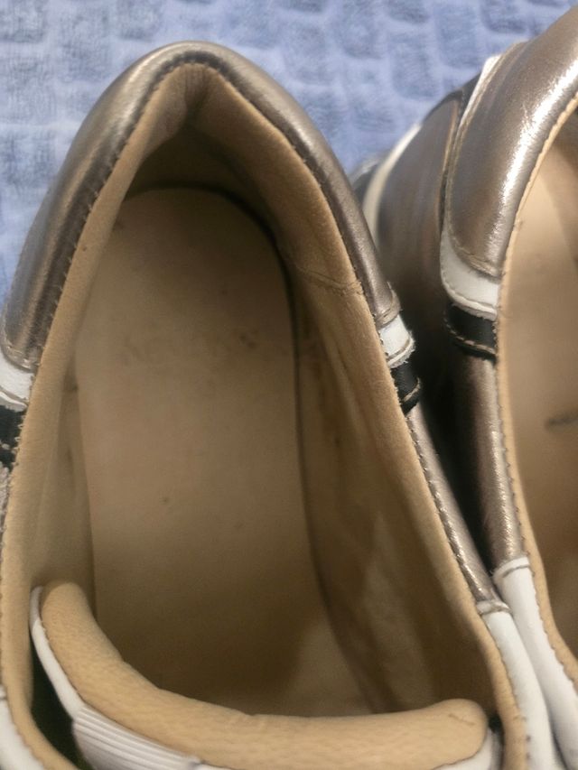 Zapatillas NEMONIC mujer 39 metalizado, piel.