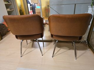 2 Sillas vintage piel. Para oficina/despacho/salon