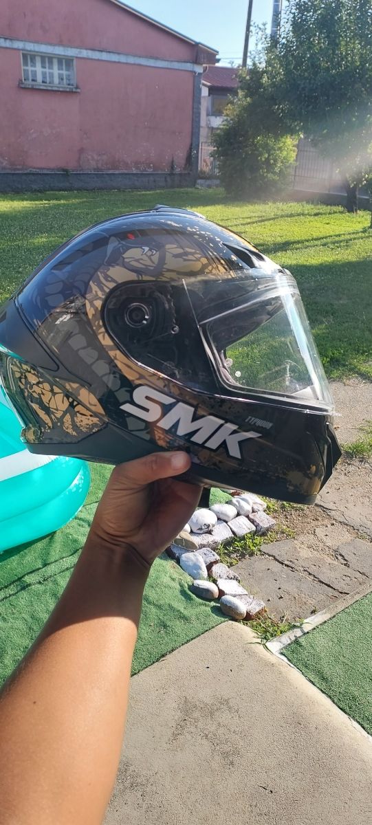 Casco moto SMK taglia M - Nero/Oro