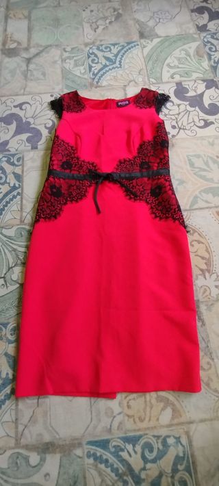 Vestido rojo encaje MSA