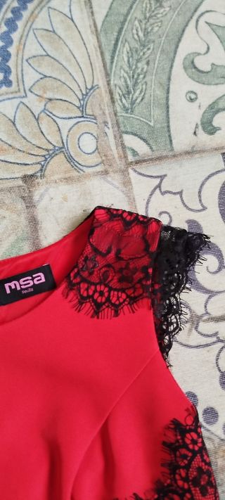 Vestido rojo encaje MSA