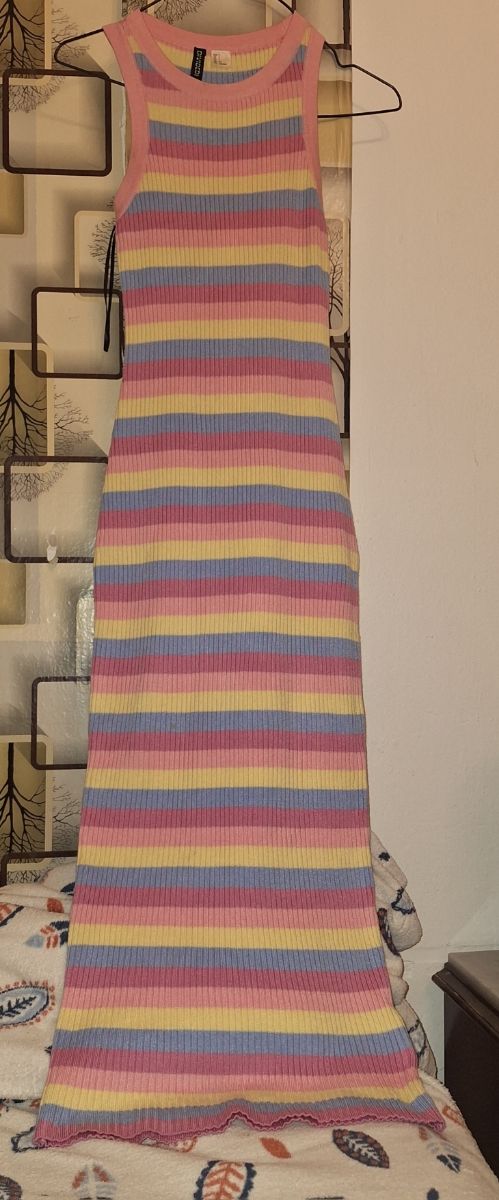 Vestido H&M multicolor rayas - Talle S