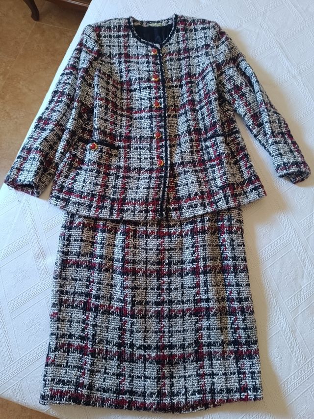 Traje chaqueta mujer - Rojo y negro