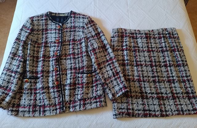 Traje chaqueta mujer - Rojo y negro