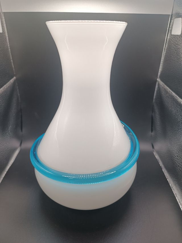 Vaso Murano bianco e turchese