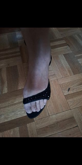 Sandalias negras tacón 40