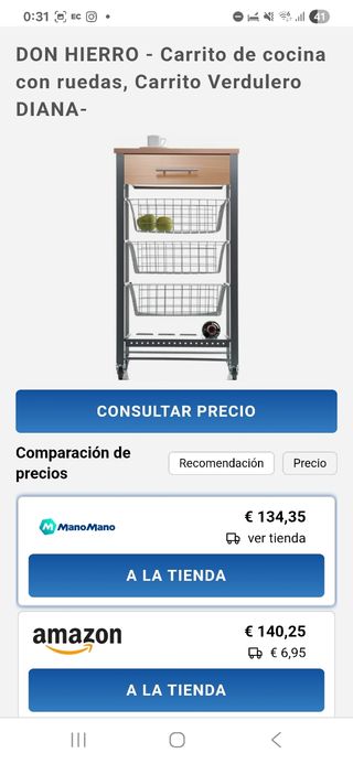 Carrito cocina metalico