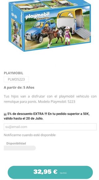 Playmobil 5223 - Caballo y remolque