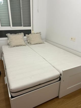 Estructura de Cama blanca con cajones - 160cm 