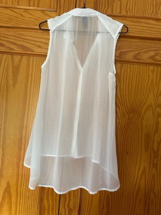 Blusa blanca transparente verano