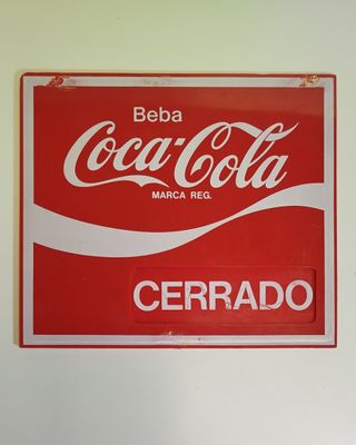 Cartel Coca-Cola abierto/cerrado
