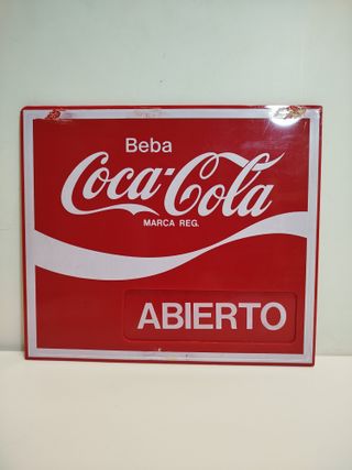 Cartel Coca-Cola abierto/cerrado