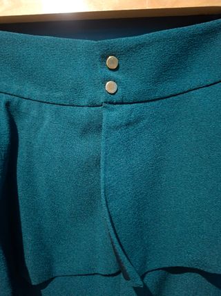 Falda Tubo Zara Peplum Verde