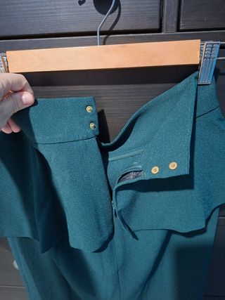 Falda Tubo Zara Peplum Verde