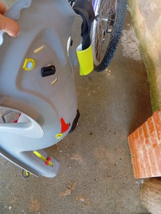 Silla bici bebé - Gris/Amarilla
