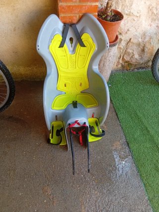 Silla bici bebé - Gris/Amarilla
