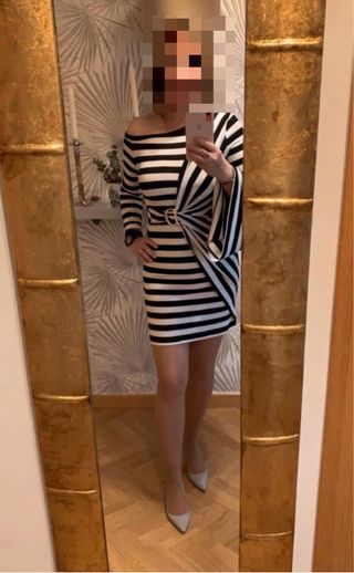 Vestido Denny Rose rayas blanco-negro talla italia