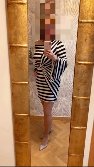 Vestido Denny Rose rayas blanco-negro talla italia