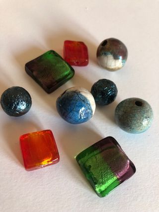 Perline di vetro e ceramica: 10 pezzi