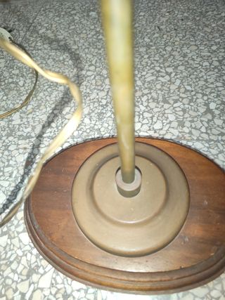 Lampada antica metallo vetro rosa