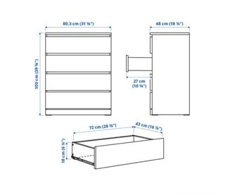 2 Cómodas Ikea negra
Y una mesita de noche negra.