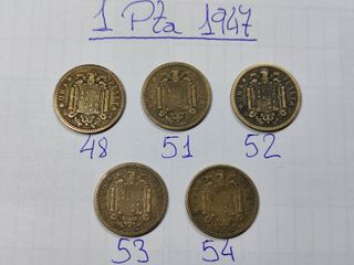 Lote 1 peseta 1947 (*48 *51 *52 *53 *54)