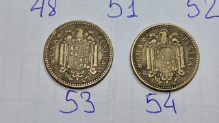 Lote 1 peseta 1947 (*48 *51 *52 *53 *54)