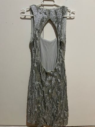 Vestido lentejuelas plata fiesta