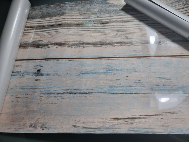 Vinilo Adhesivo - Madera Blanco-Azul