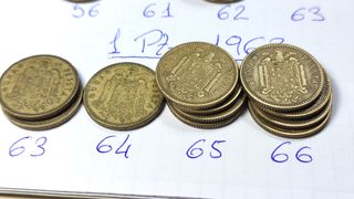 Lote 21 monedas 1 Pta 1953 y 1963
