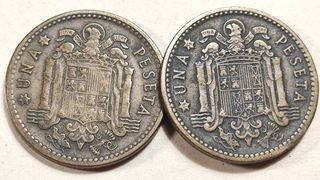 Lote 21 monedas 1 Pta 1953 y 1963