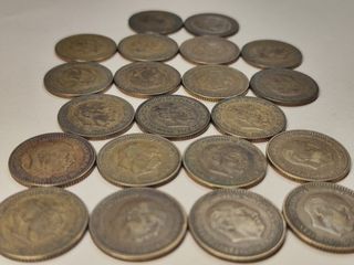 Lote 21 monedas 1 Pta 1953 y 1963