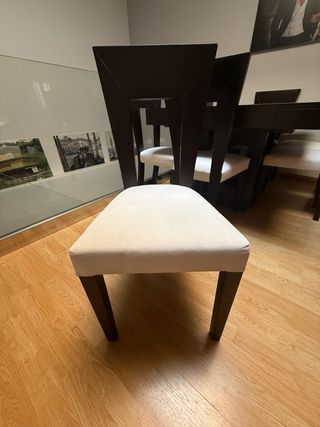 conjunto Mesa comedor extensible wengue y sillas