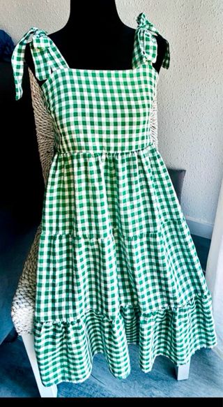 Vestido Vichy Verde Blanco T-XS /M