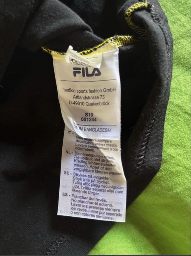 T-Shirt Fila Gialla e Nera