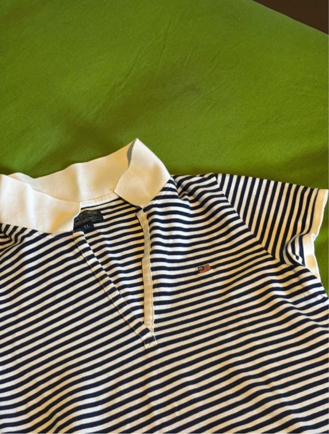 Polo Ralph Lauren a righe blu e bianche XL