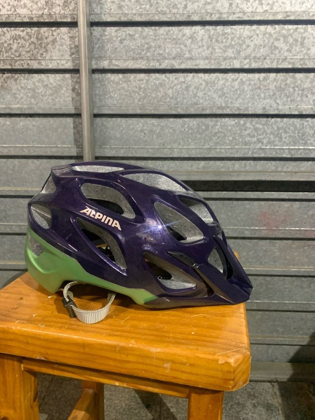 Casco bici Alpina, morado-verde