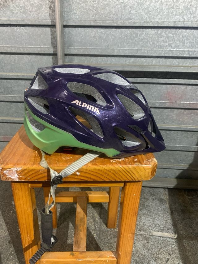 Casco bici Alpina, morado-verde